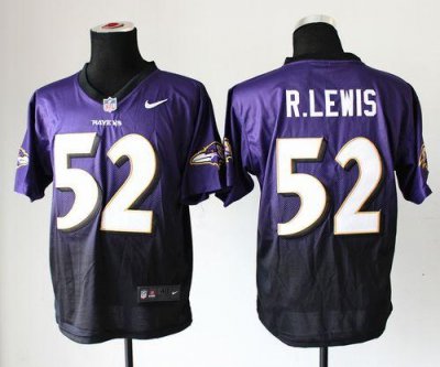 Jerseys Factory Cheap Nike Ravens #52 Ray Lewis Purple/Black Men