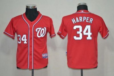 Jerseys Factory Cheap Nationals #34 Bryce Harper Red Cool Base E