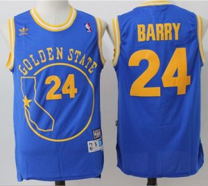 Jerseys Factory Cheap Warriors #24 Rick Barry Blue Throwback Gol