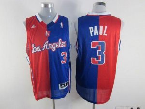 Jerseys Factory Cheap Clippers #3 Chris Paul Red/Blue Split Fash