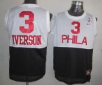Jerseys Factory Cheap 76ers #3 Allen Iverson White/Black Nike Th