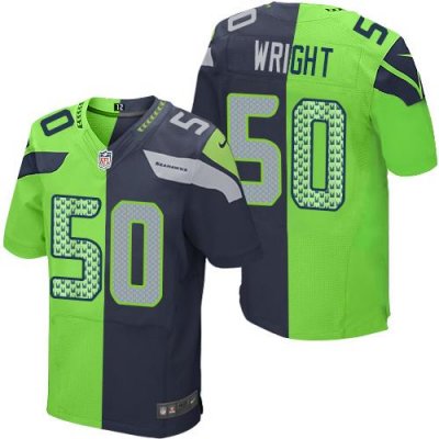 Jerseys Factory Cheap Nike Seahawks #50 K.J. Wright Steel Blue/G