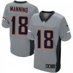 Jerseys Factory Cheap Nike Broncos #18 Peyton Manning Grey Shado