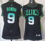 Jerseys Factory Cheap Celtics #9 Rajon Rondo Black Women's Vibe