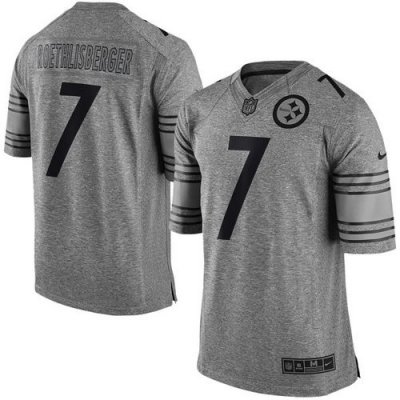 Jerseys Factory Cheap Nike Steelers #7 Ben Roethlisberger Gray M