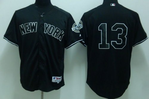 Jerseys Factory Cheap Yankees #13 Alex Rodriguez Embroidered Bla