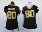 Jerseys Factory Cheap Saints #80 Jimmy Graham Black Women's Fiel
