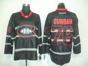 Jerseys Factory Cheap Canadiens #76 PK Subban Black Ice Embroide