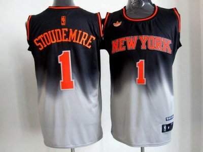 Jerseys Factory Cheap Knicks #1 Amare Stoudemire Black/Grey Fade