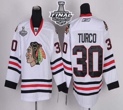 Jerseys Factory Cheap Blackhawks #30 Marty Turco White With Stan