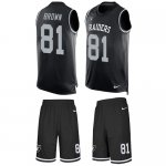 Jerseys Factory Cheap Nike Raiders #81 Tim Brown Black Team Colo