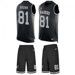 Jerseys Factory Cheap Nike Raiders #81 Tim Brown Black Team Colo