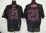 Jerseys Factory Cheap 49ers #21 Frank Gore Lights Out Black Stit