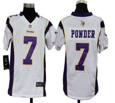 Jerseys Factory Cheap Nike Vikings #7 Christian Ponder White You