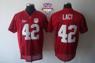 Jerseys Factory Cheap Crimson Tide #42 Eddie Lacy Red 2013 BCS N