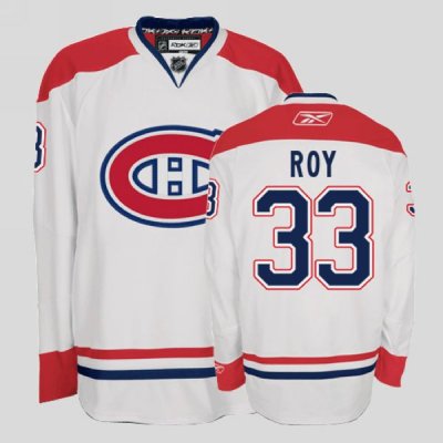 Jerseys Factory Cheap Canadiens #33 Patrick Roy Embroidered Whit