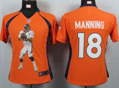 Jerseys Factory Cheap Nike Broncos #18 Peyton Manning Orange Tea