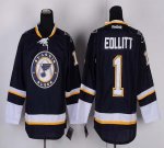 Jerseys Factory Cheap Blues #1 Brian Elliott Dark Blue Third Emb