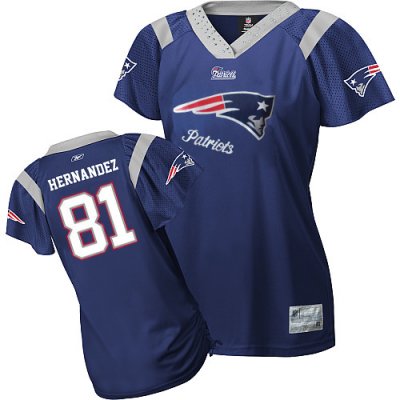 Jerseys Factory Cheap Patriots #81 Aaron Hernandez Blue 2011 Wom