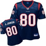 Jerseys Factory Cheap Texans #80 A.Johnson Blue Women's Team Col
