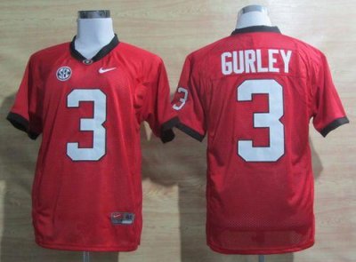 Jerseys Factory Cheap Bulldogs #3 Todd Gurley Red SEC Patch Embr