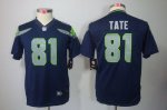 Jerseys Factory Cheap Nike Seahawks #81 Golden Tate Steel Blue T