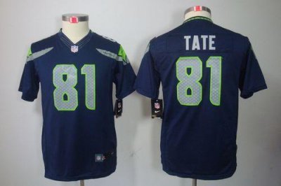 Jerseys Factory Cheap Nike Seahawks #81 Golden Tate Steel Blue T