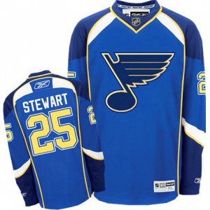 Jerseys Factory Cheap Blues #25 Stewart Dark Blue Embroidered NH