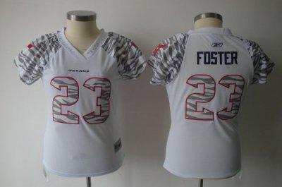 Jerseys Factory Cheap Texans #23 Arian Foster White Women's Zebr