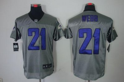 Jerseys Factory Cheap Nike Ravens #21 Lardarius Webb Grey Shadow