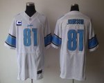 Jerseys Factory Cheap Nike Lions #81 Calvin Johnson White With C