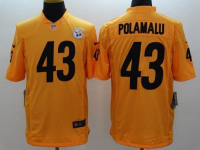 Jerseys Factory Cheap Nike Steelers #43 Troy Polamalu Gold Men's