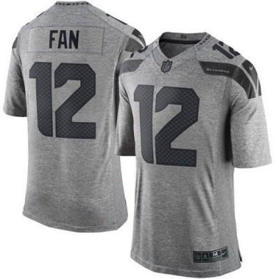 Jerseys Factory Cheap Nike Seahawks #12 Fan Gray Men's Stitched
