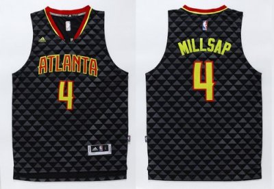 Jerseys Factory Cheap Hawks #4 Paul Millsap Black Swingman Stitc