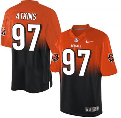 Jerseys Factory Cheap Nike Bengals #97 Geno Atkins Orange/Black