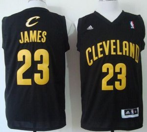 Jerseys Factory Cheap Cavaliers #23 LeBron James Black Fashion S