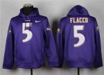 Jerseys Factory Cheap Baltimore Ravens #5 Joe Flacco Purple Pull