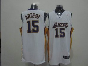 Jerseys Factory Cheap Lakers #15 Ron Artest White Embroidered NB