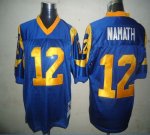 Jerseys Factory Cheap Mitchell And Ness Rams #12 Joe Namath Blue