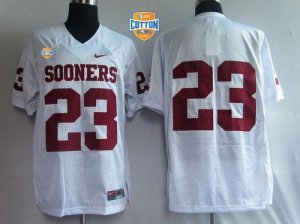 Jerseys Factory Cheap Sooners #23 Allen Patrick White AT&T Cotto