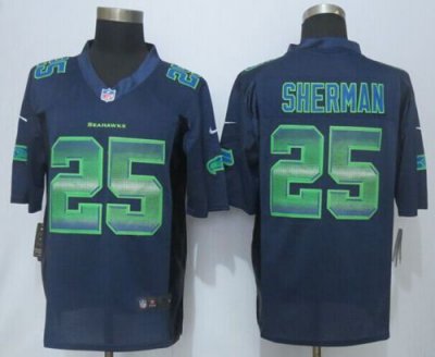 Jerseys Factory Cheap Nike Seahawks #25 Richard Sherman Steel Bl
