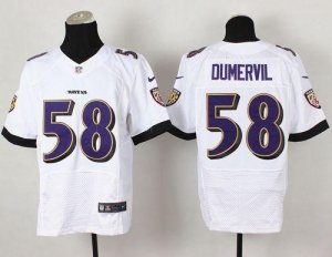 Jerseys Factory Cheap Nike Ravens #58 Elvis Dumervil White Men's