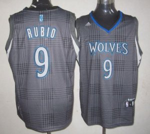 Jerseys Factory Cheap Timberwolves #9 Ricky Rubio Black Rhythm F