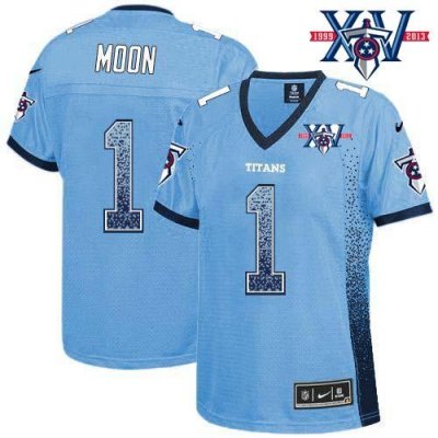 Jerseys Factory Cheap Nike Titans #1 Warren Moon Light Blue Team