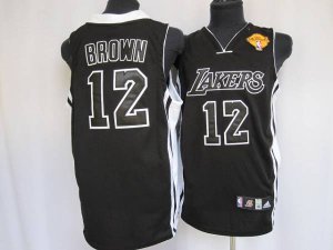 Jerseys Factory Cheap Lakers #12 Shannon Brown Embroidered Black