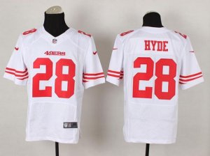 Jerseys Factory Cheap Nike 49ers #28 Carlos Hyde White Men's Sti