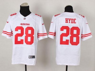 Jerseys Factory Cheap Nike 49ers #28 Carlos Hyde White Men's Sti