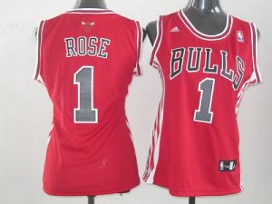 Jerseys Factory Cheap Bulls #1 Derrick Rose Red Women's Road Emb