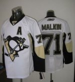 Jerseys Factory Cheap Penguins #71 Evgeni Malkin Embroidered Whi