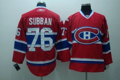 Jerseys Factory Cheap Canadiens #76 PK Subban Embroidered Red Ne